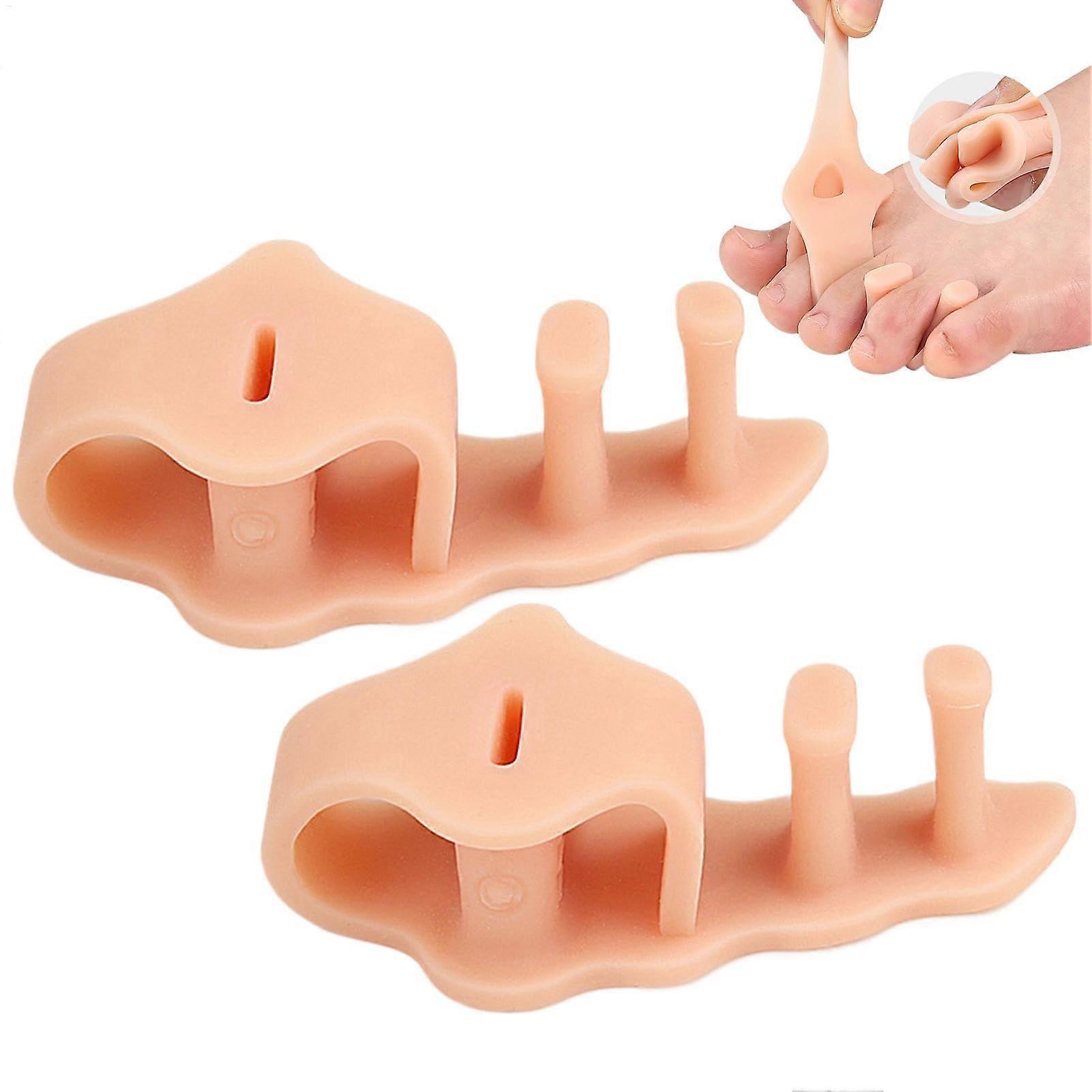 Toe Separator for Women, Soft Foot Spacer with 2 Loops, Reusable Toe Cushion