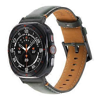 Do Samsung Galaxy Watch Ultra 47mm Szyty skórzany pasek do zegarka z czarną klamrą