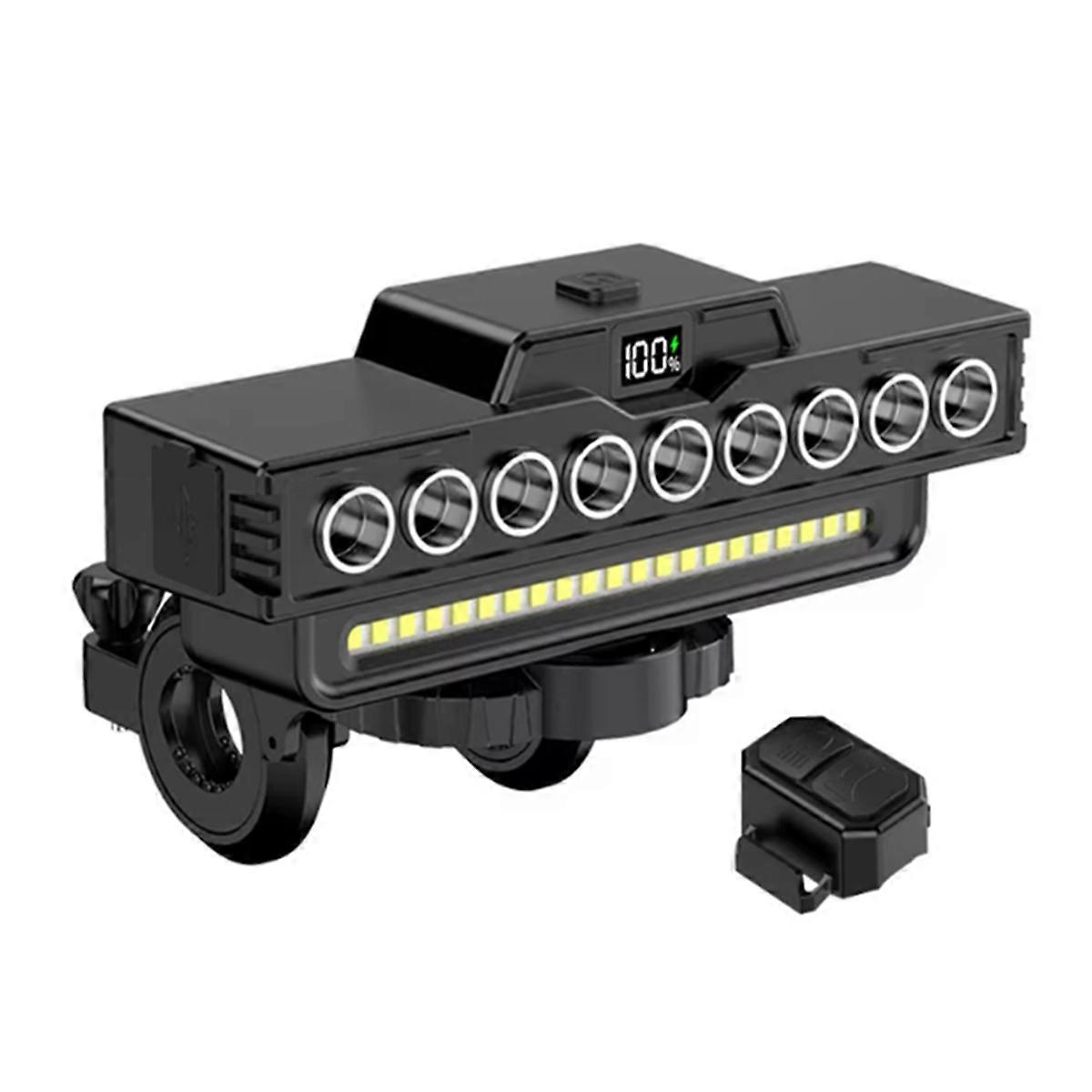 9 LED פנס ראש אופניים נטענת אור צופר אופני הרים