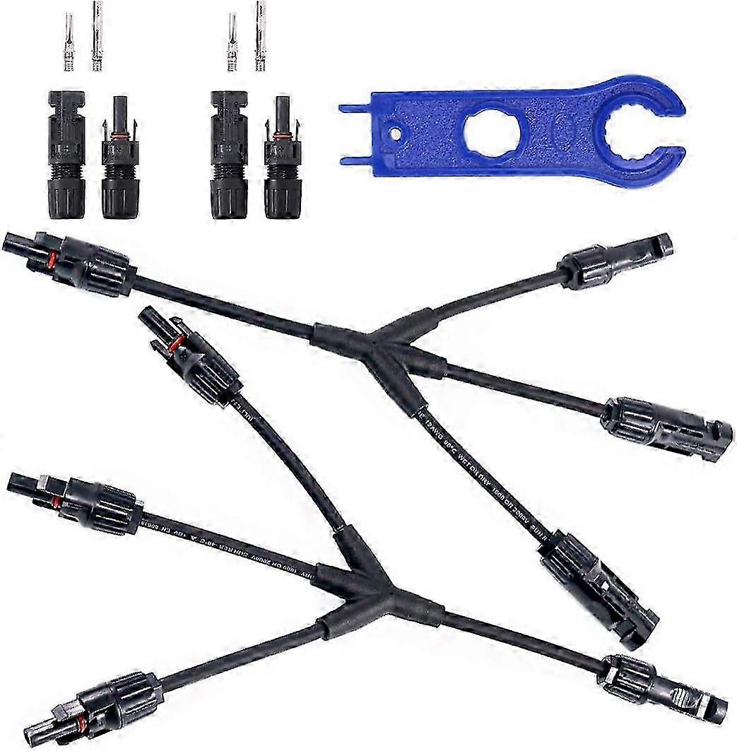 Solar Photovoltaic Panel Connector (1 to 3 Branches), PV Connector, Y Branch Connector Cable Splitter Fitting for Solar Panel System