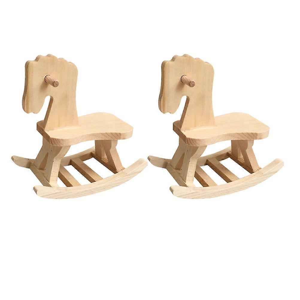 Kids Building Toys Wooden Horse Figurine Craft Kit Children Toys Home Use Khaki 4.7×4.7×2.6in Versatile Use 2PCS