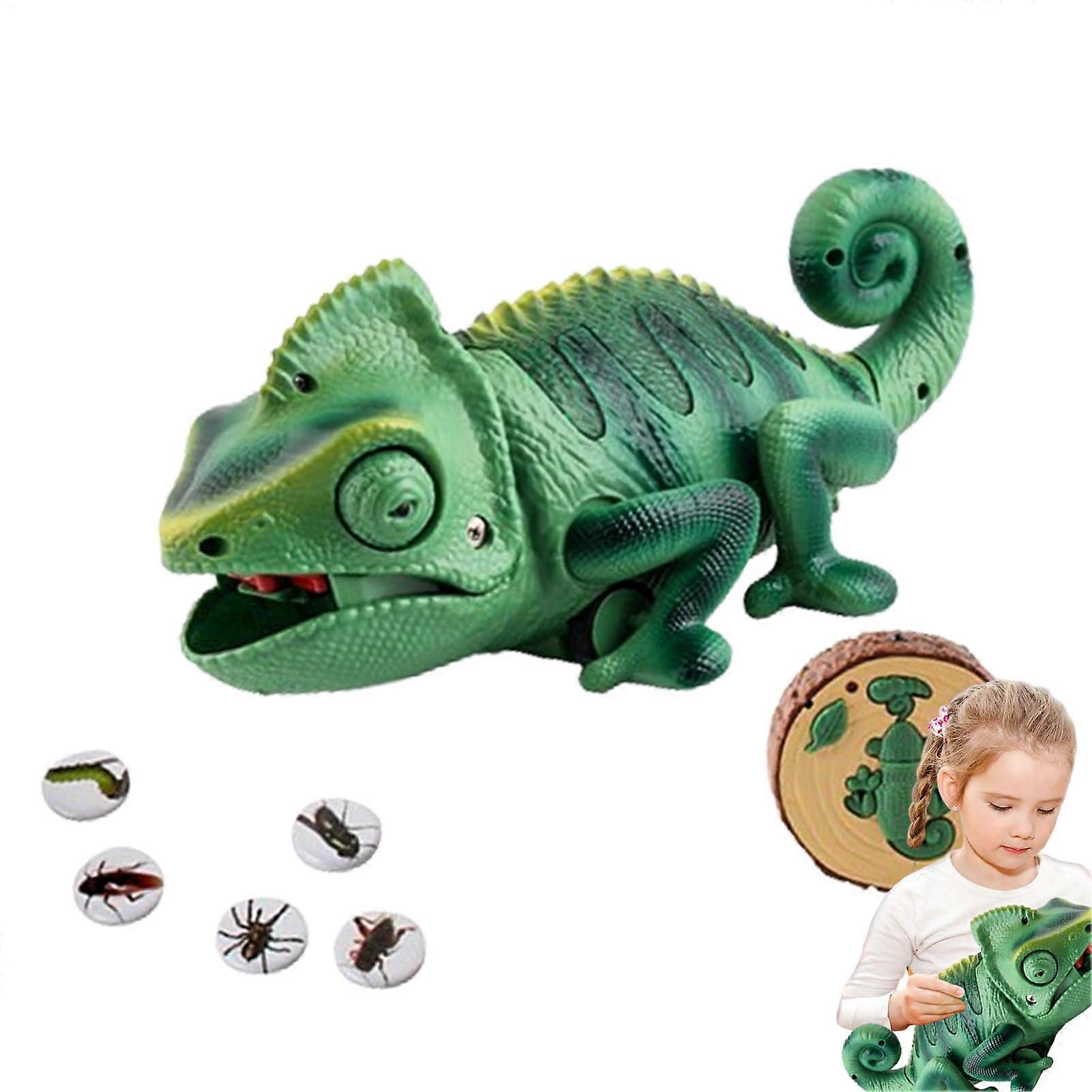 RC Reptile Crawling Electronic Chameleon Toy with Motion Control, Realistic Movement and Light-Up Features for Kids Party Gifts