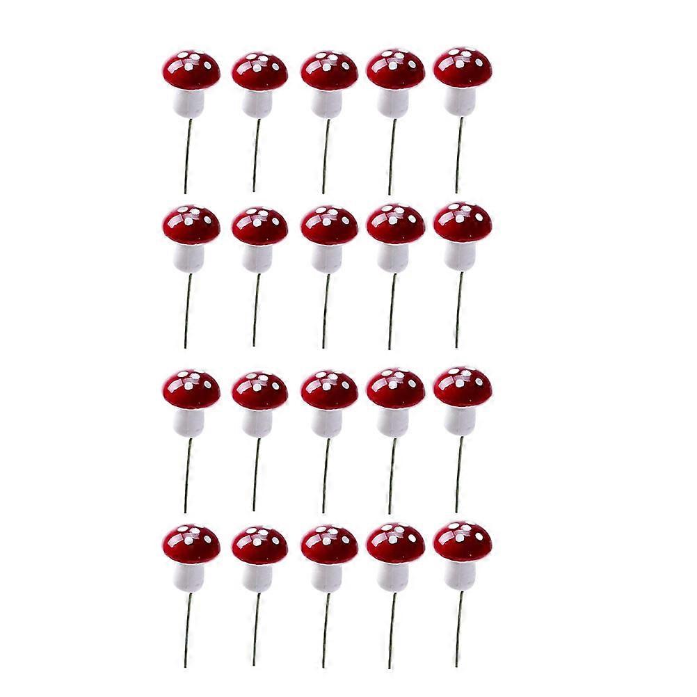 Simulation Mushroom Miniature Mushrooms Terrarium Assorted Color 6x2CM Soil Insertion 50Pcs