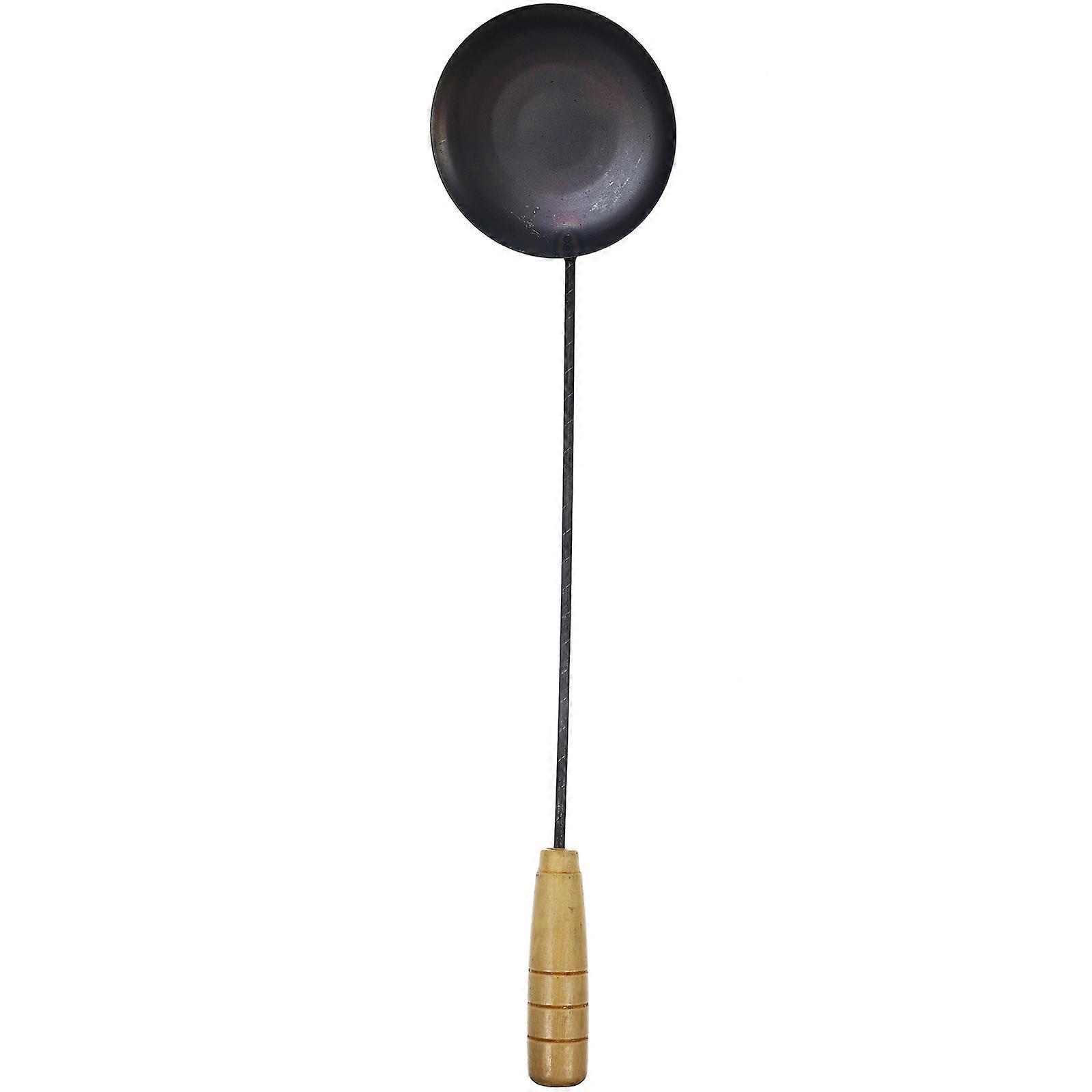 Ergonomic Wrought Frying Spoon for Pancakes, Scallion Oil Cakes, and Shrimp Delicacies, Non Stick Medium Kitchen Utensil for Home and Restaurant Use