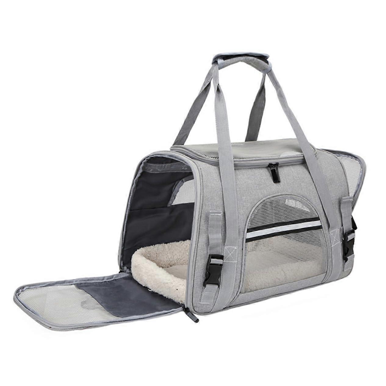 Pet Carrier for Cats - Breathable Foldable Travel Bag with Ergonomic Shoulder Strap, Adjustable Size for Easy Transport