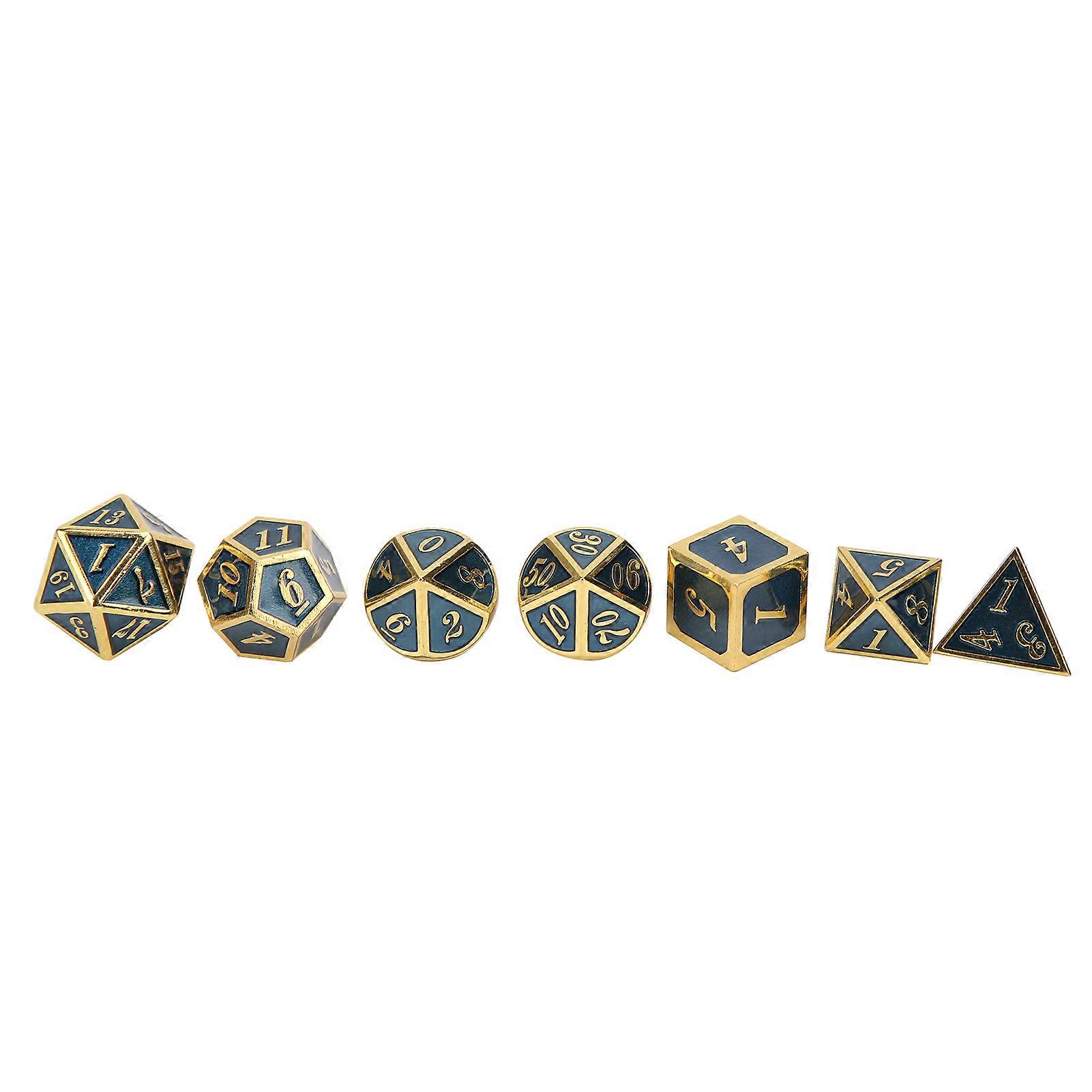 7pcs Table Board Games Polyhedral Dice Set Role Playing Games Number Zinc Alloy Dice
