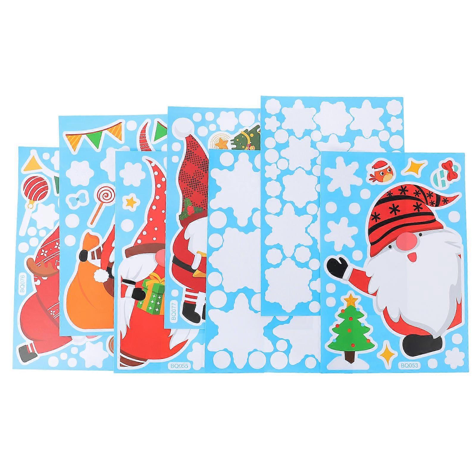 Festival Decal Christmas Decorative Sticker Home Adornment PVC Material 30X20CM No Residue on Window 6 Sheets