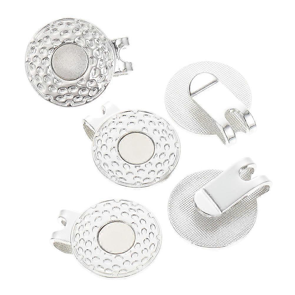 Delicate Ball Marker Portable Hat Clips Silver Shape Zinc Alloy Marking Ball Position 5Pcs