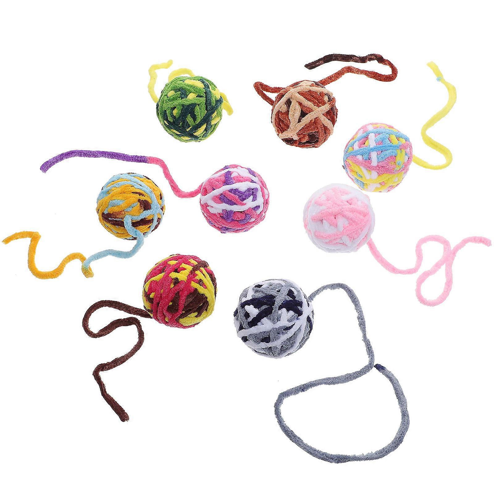 Kitten Toys Indoor Cats Round Ball With Bell Daily Use Soft Cat Balls 8Pcs