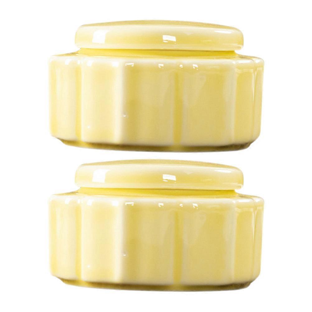 Loose Leaf Tea Storage Container Simple and Home Use Ceramic 2Pcs