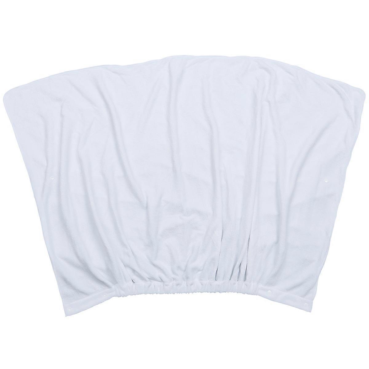 Bath Towel Wrap Wearable Bath Towel White Polyester Rectangular Adjustable Strap for Personal Use 1Pcs