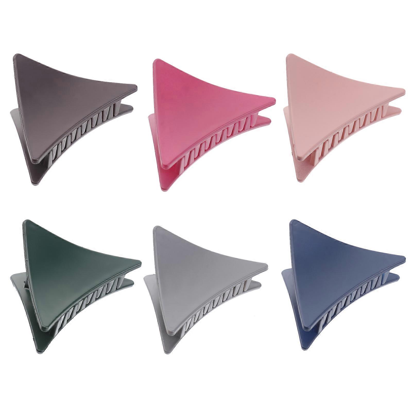 6pcs Triangle Non slip Hair Claw Clips Plastic Barrette Hair Clamp