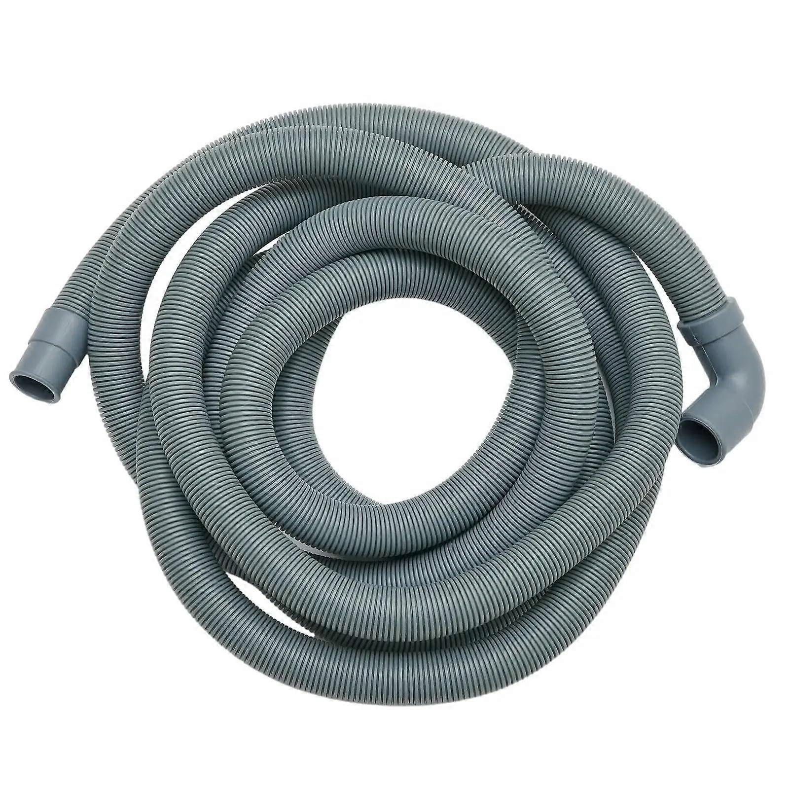 Washing Machine Hose, 4 Metres, Extra Long Drain Pipe for Washer and Dishwasher, Gray