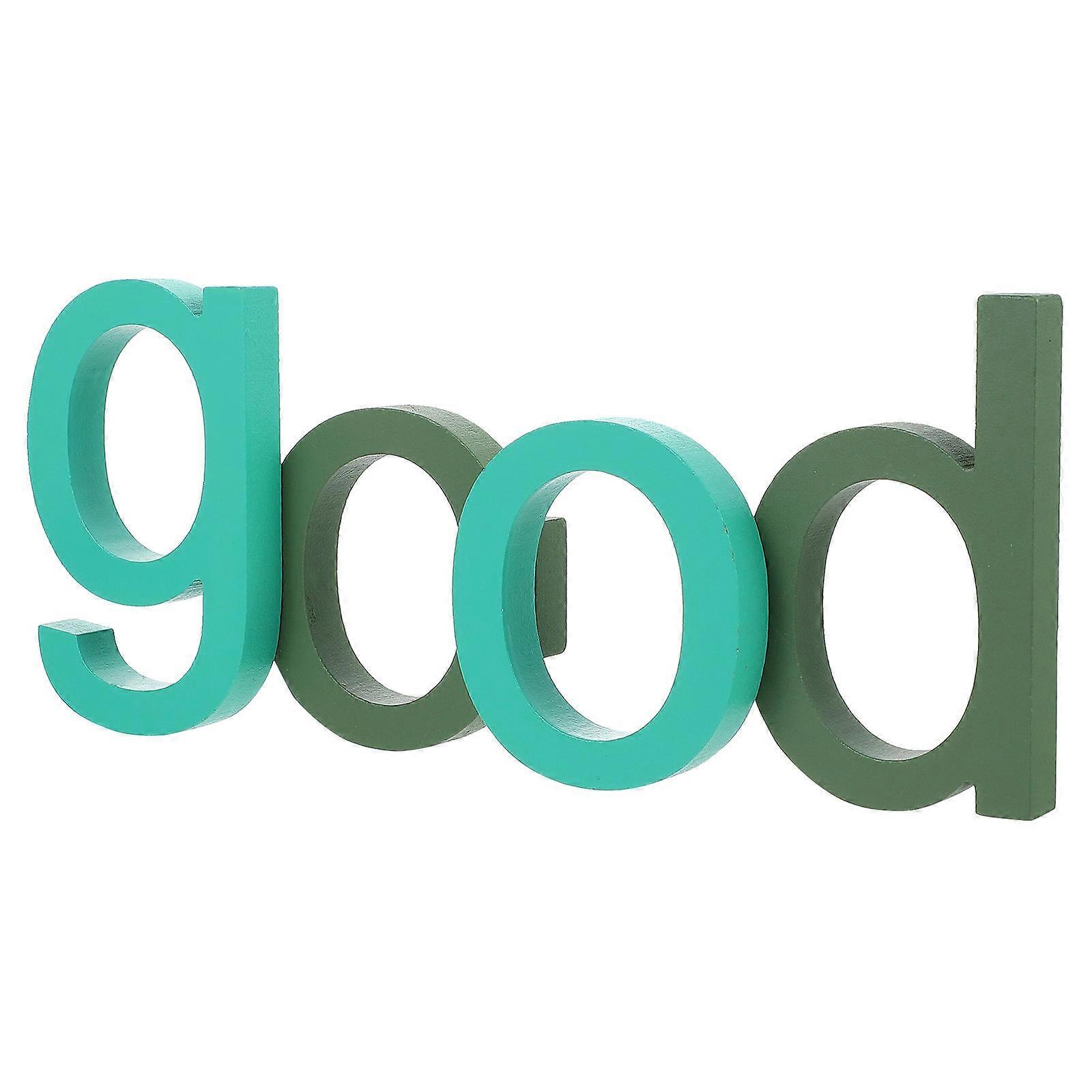 Home Sign Ornament Letter Shape Wood Material Bright Color Compact Size DIY Assembly Family Wood Sign 1 Set