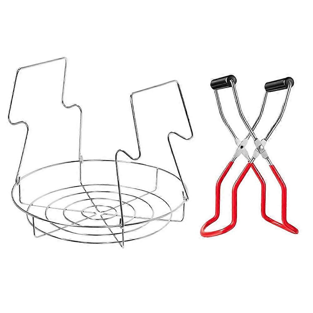 Portable Canning Storage Rack with Canning Tong, Kitchen Organizer for Jars and Cans, Ergonomic Design for Jam Making and Jar Transfer