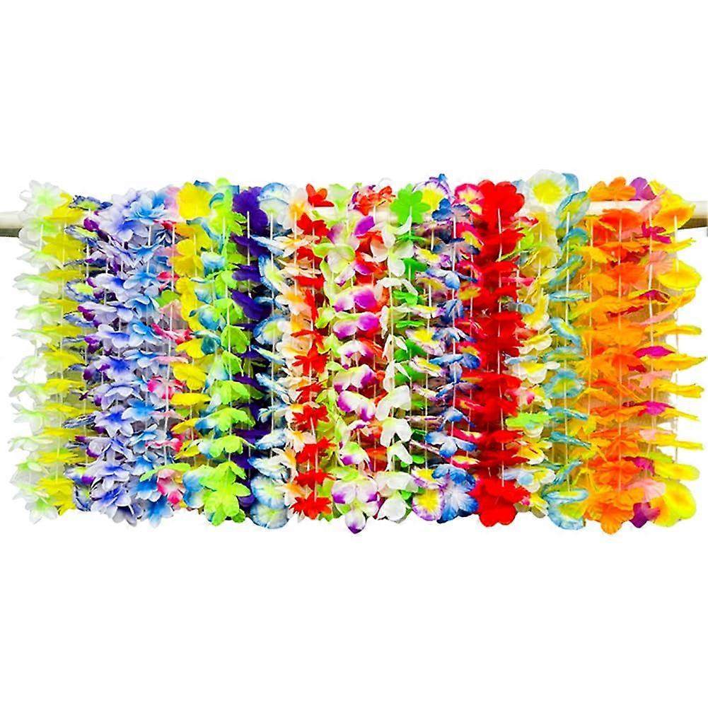 Pack Of 24 Hawaiian Fork Floors Garlands Colourful Flower Short (Camo) Colorful Flower Design Short Length Camo Pattern