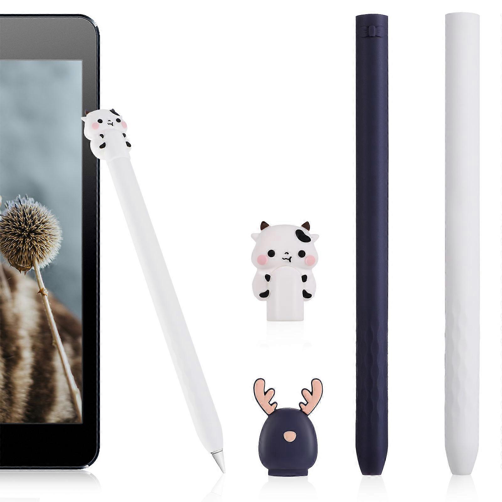 2pcs Cartoon Stylus Sleeves Lightweight Pen Protectors with Adorable Animal Design for Office Use and Easy Carrying