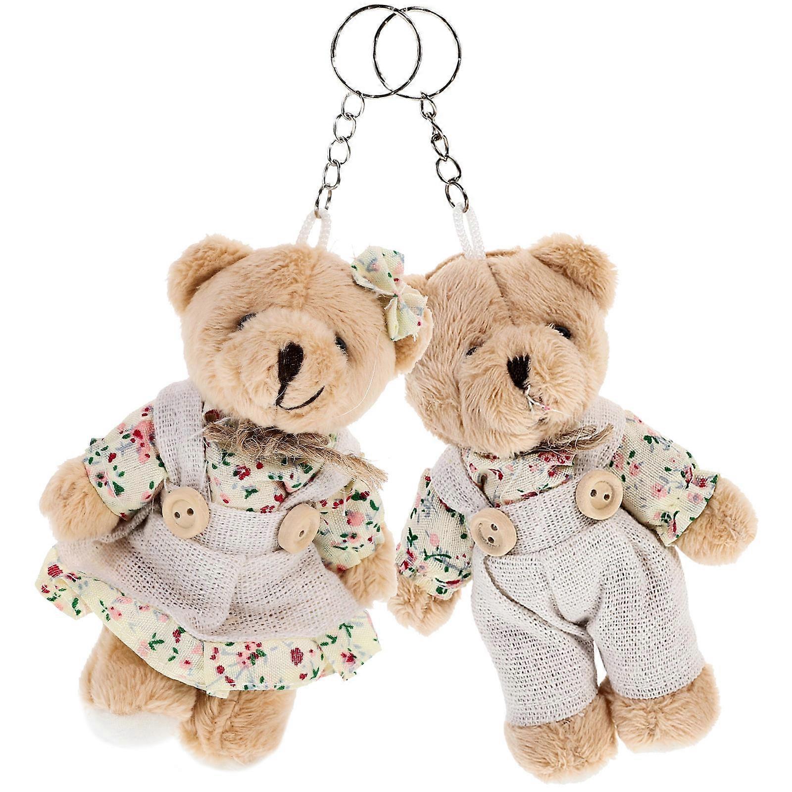 Here's a refined and professional product description based on your input:
**2PCS Floral Plush Bear Keychain – Cute Stuffed Animal Bag Pendant