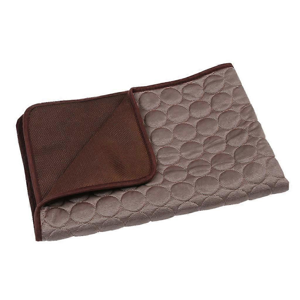 Pet Mat Cat Dog Ice Pad Cold Sense Ice Silk Pad Summer Kennel Mat Sofa Cushion (XS, Coffee)