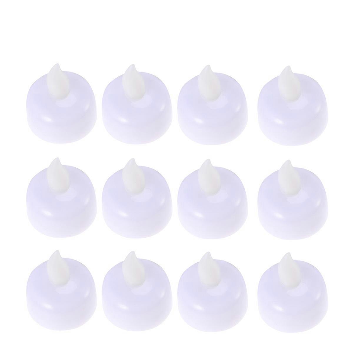Eye Protection Energy Saving Floating Candles for Bath Spa Decor Realistic Light Simulation 12Pcs