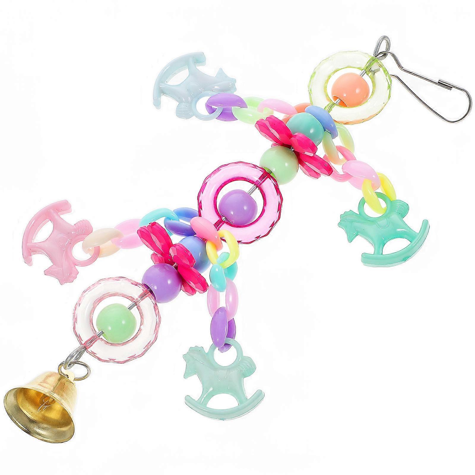 الببغاء مضغ لعبة قفص العصافير التبعي التفاعلية معلقة تصميم متنوع اللون 7x21 سم التسلق 1 مجموعة