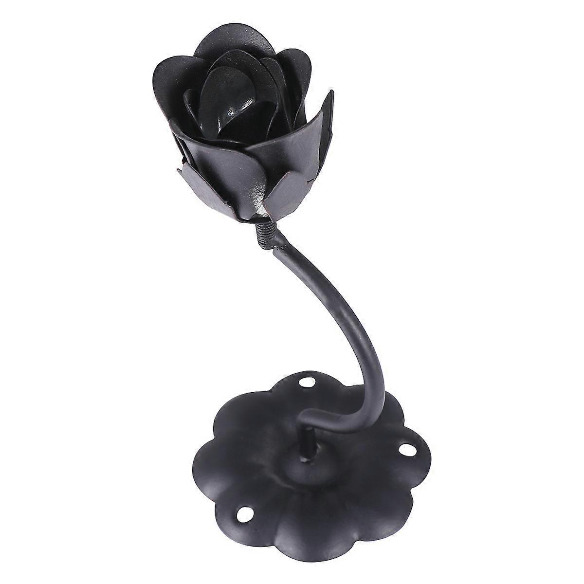 Decorative Coat Hooks Black Cast Iron Flower Wall Hooks 12.7x5.6x5.6cm For Homeowners Interior Designers 1Set