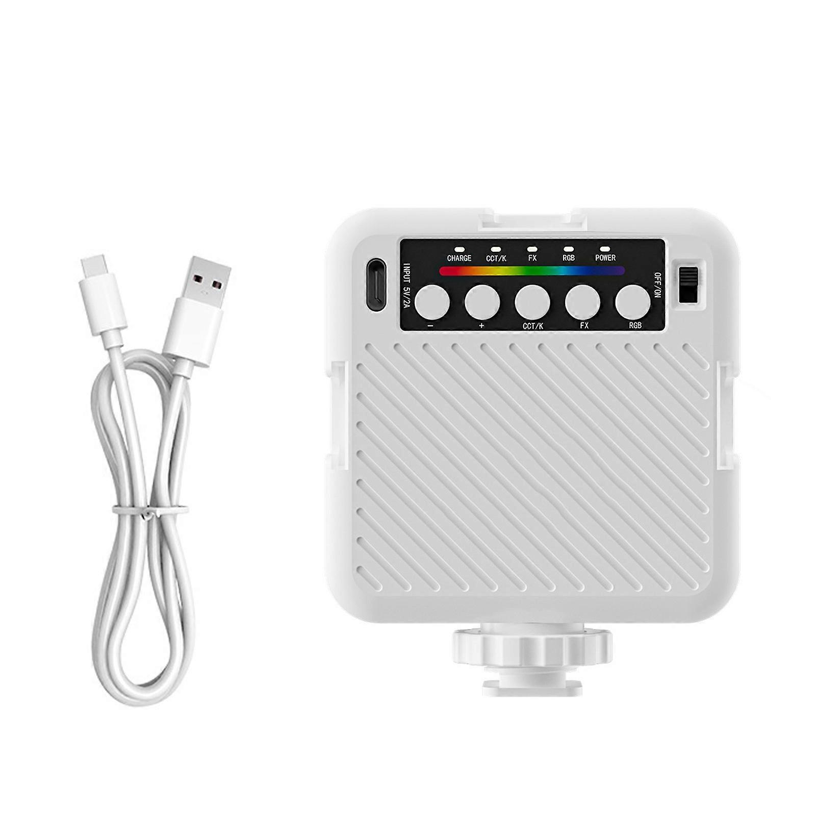 Portable LED Camera Fill Light Metal Shell with Adjustable Color Temperature for Home Studio for Professional Setting  White