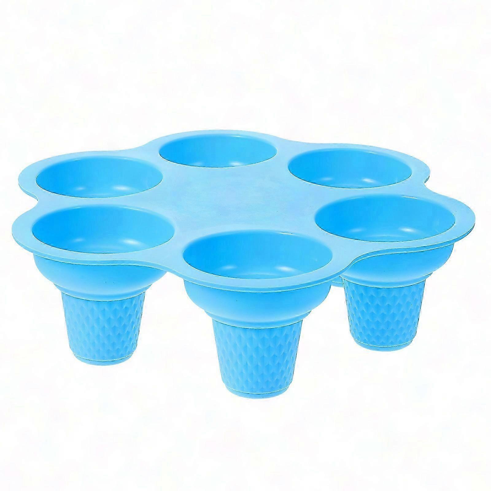 Silicone Ice Cream Cone Mold 6 Cavity Popsicle Maker for Home Use