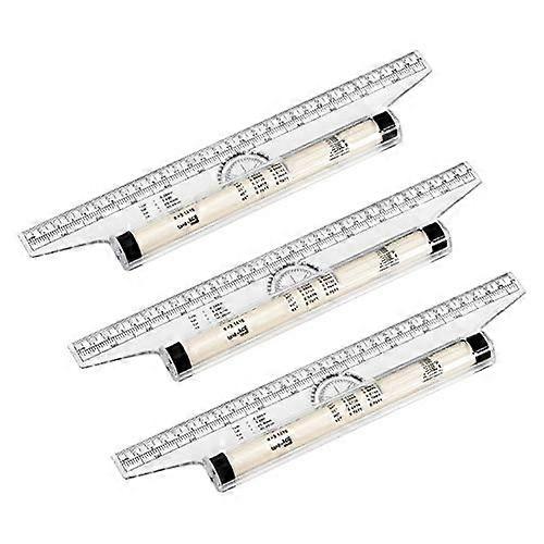 3 Pcs Multifunctional Drawing Design Measuring Parallel Ruler 30CM Home School Office Rolling Ruler