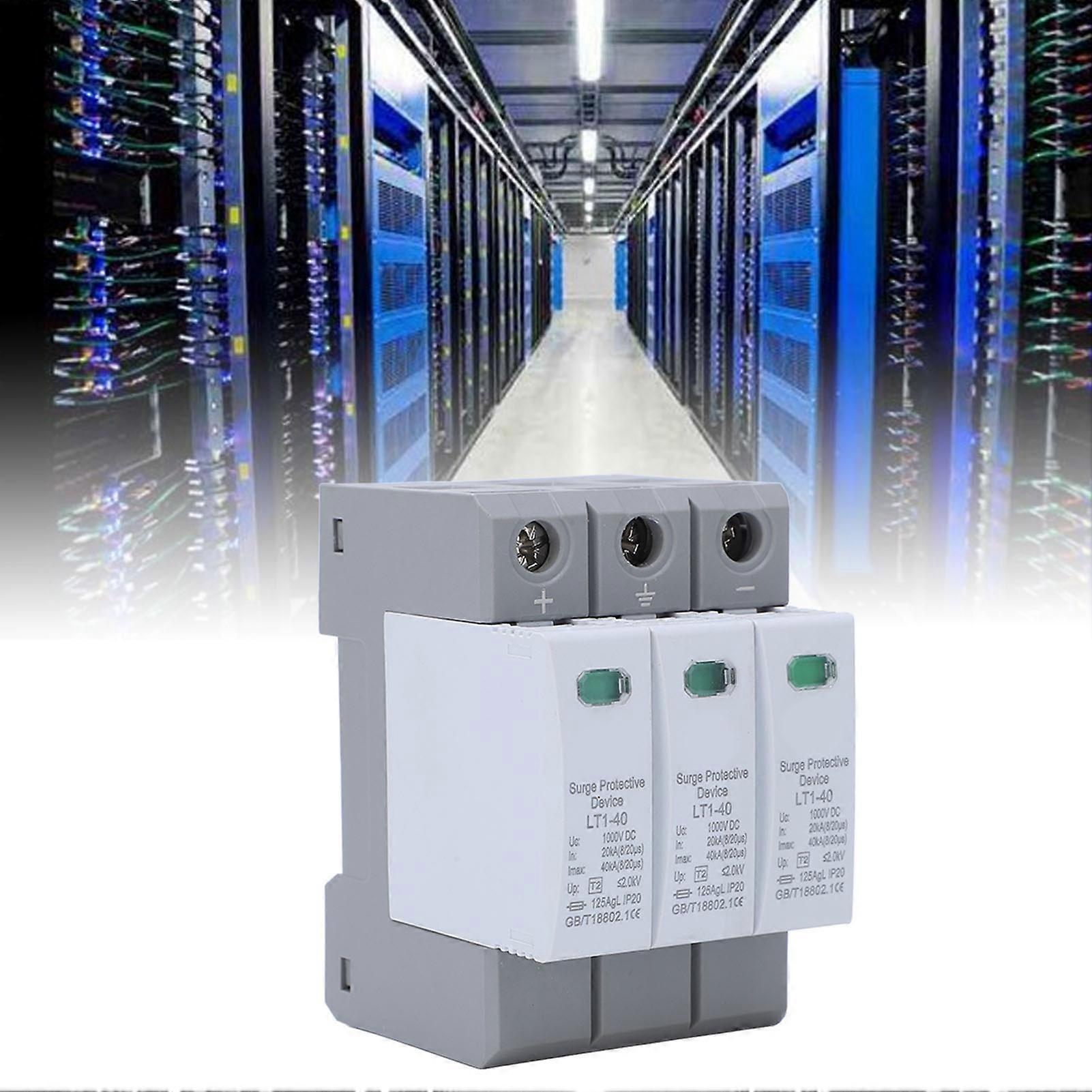 התקן מגן מפני נחשולי מתח 3P מגן מעצר הגנה מפני מתח 20-40KA 1000V DC 