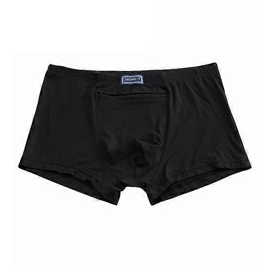 Men Underpants Plus Size High Elasticity Seamless Pocket Solid Color Soft Breathable Stretchy Waist Quick Dry No Constraint Mid Waist Men Boxers