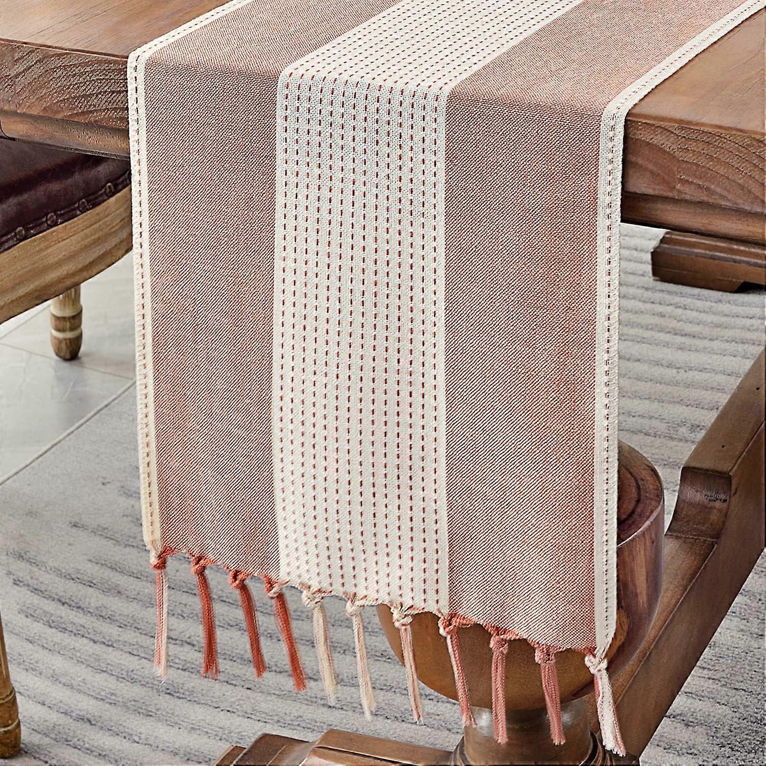 1pcs Linen Table Runner, Farmhouse Table Runner