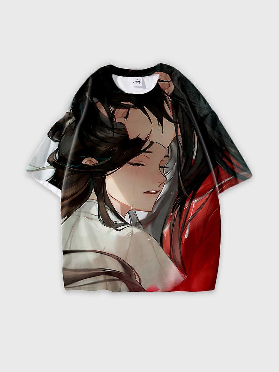 T-shirt round neck Role Pattern loose short sleeve E3604