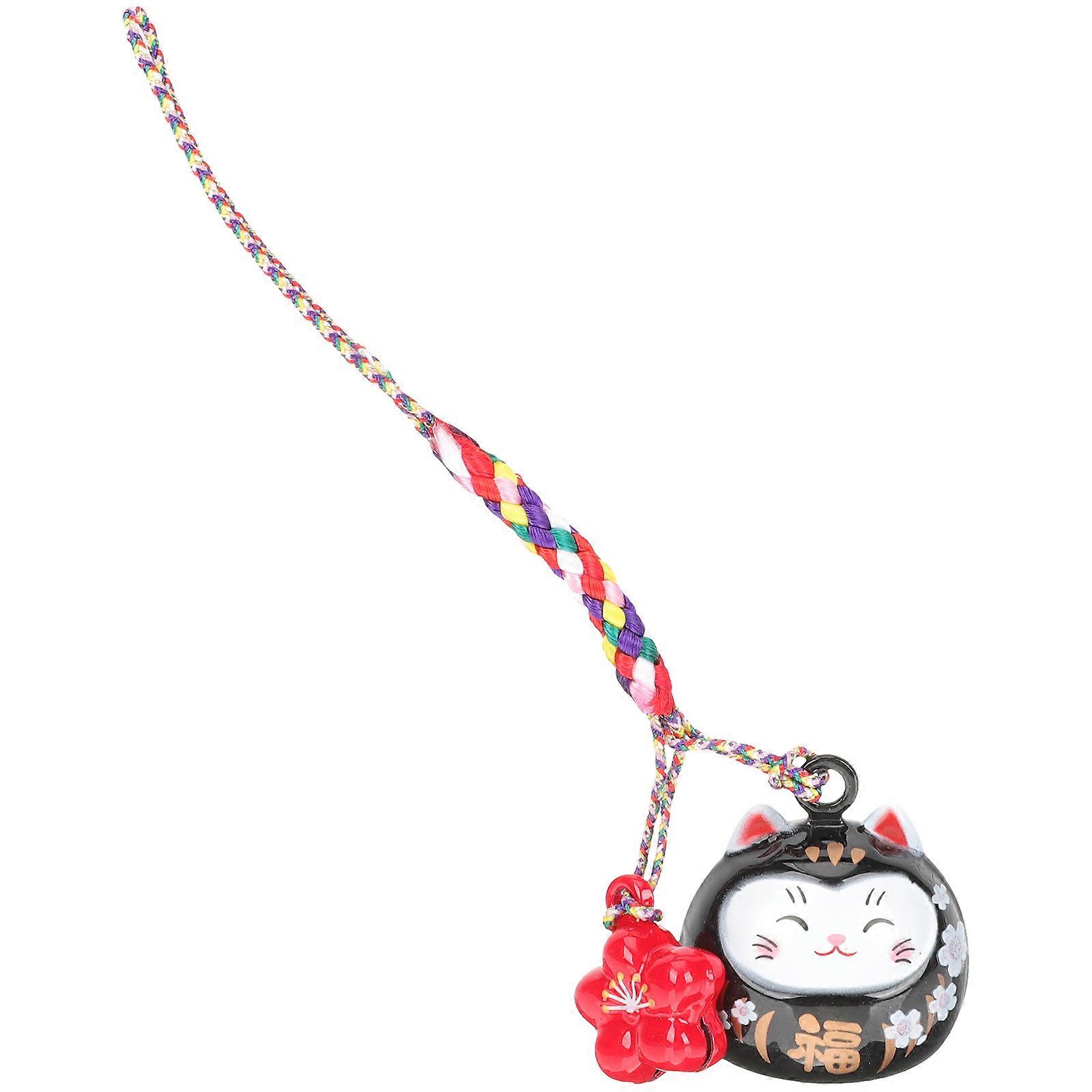 Japanese Luck Cat Pendant with Cherry Blossom Creative Bag Hanging Ornament for Backpacks Unique Fortune Charm Accessory Idea