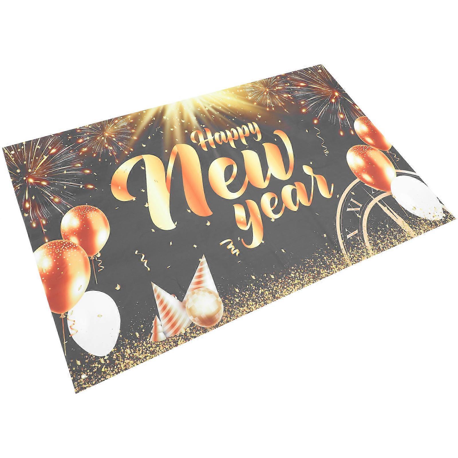 New Year Backdrops For Photoshoot Happy New Year Decoration Rectangular Banner Party Decoration 180cm X 110cm Polyester 1 Set