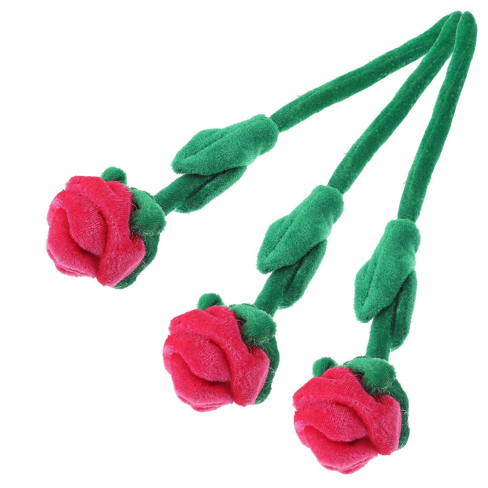 3pcs Artificial Rose Flower Bouquets for Aesthetic Decorations