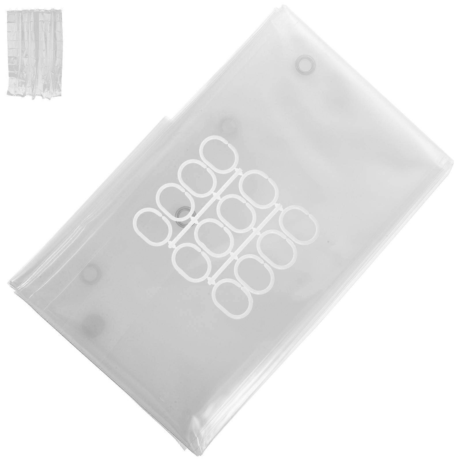 Bathroom Curtain For Showers Waterproof Clear Shower Curtain Liner Peva Material Square Shape Simple Design 1 Set