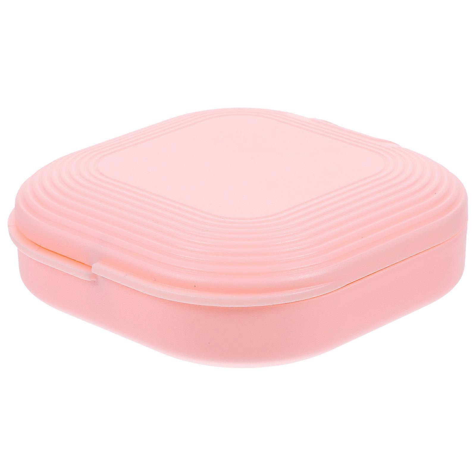 Pink Portable Retainer Case for Orthodontic Braces Home Use Durable ABS Material Ideal for Travel