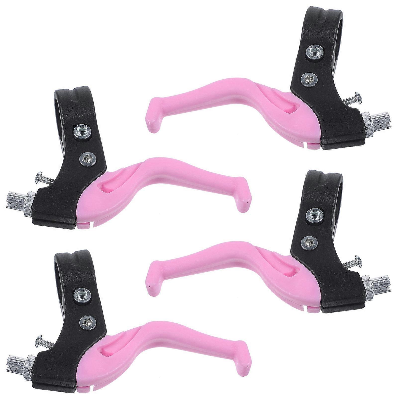 Kids Bike Brake Levers Made of Durable Polyethylene Plastic and Aluminum Alloy Pink Color for Cycling Enthusiasts 2 Pairs