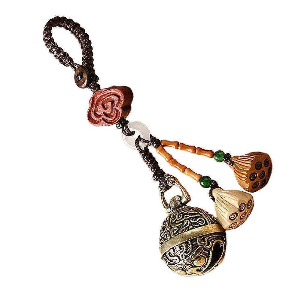 Retro Bell Keychain Crafted from Durable Brass with Unique Design for Decor Multi Color Compact