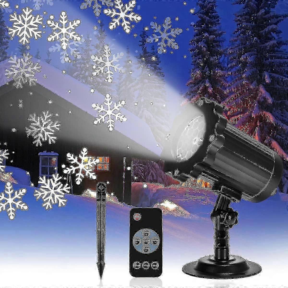 2025 Proiettore A Led Lampada Natalizia Luce Nevicata Con Telecomando Ip65 Impermeabile Decorazione Natalizia Esterna E Interna Fiocco Di Neve Led Natale P
