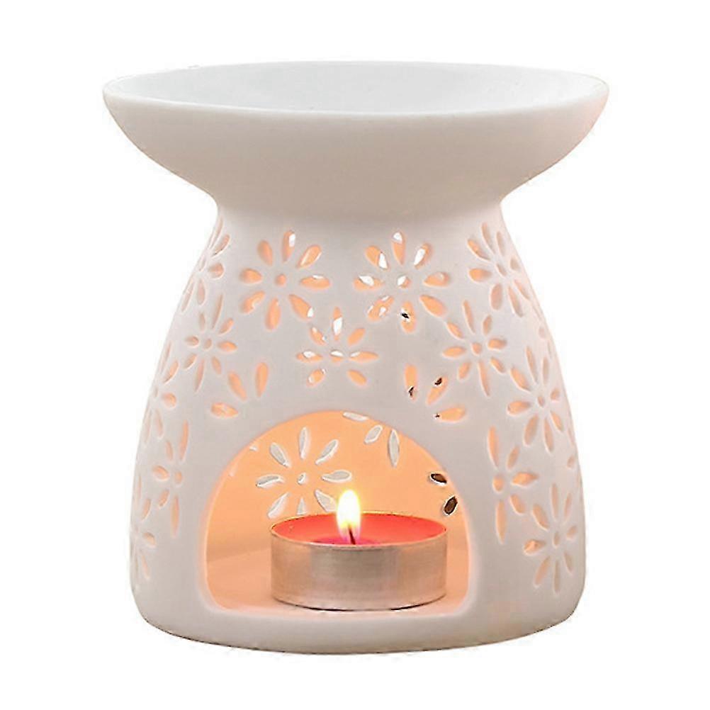 2025 Aroma Diffuser, Chrysanthemus Flower Pattern Ceramic Wax Melt Burners for Promoting Relaxation