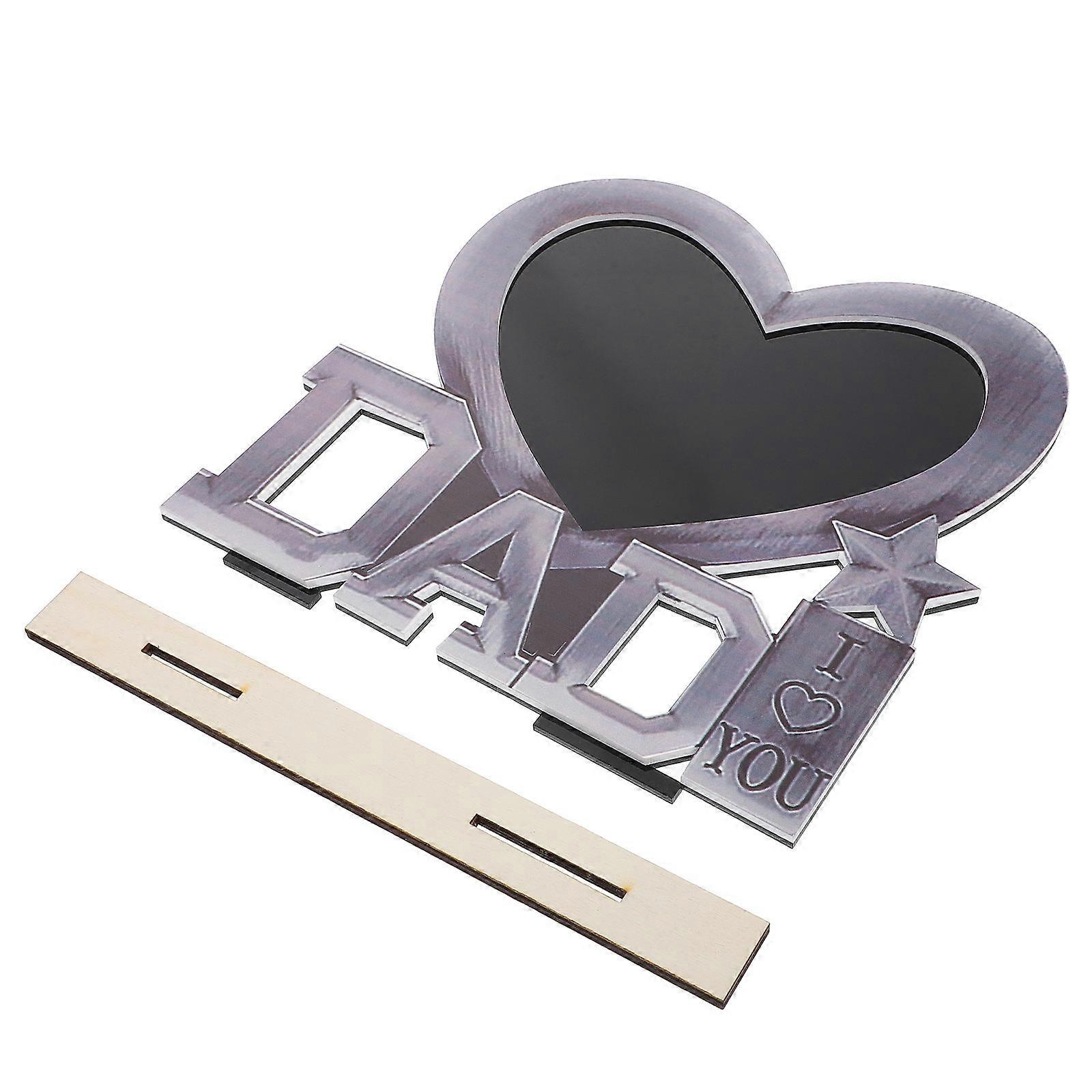 Dad Photo Frame Silver Acrylic Display Stand for Father's Day Gifts and Home Decoration 6 x 8 inches