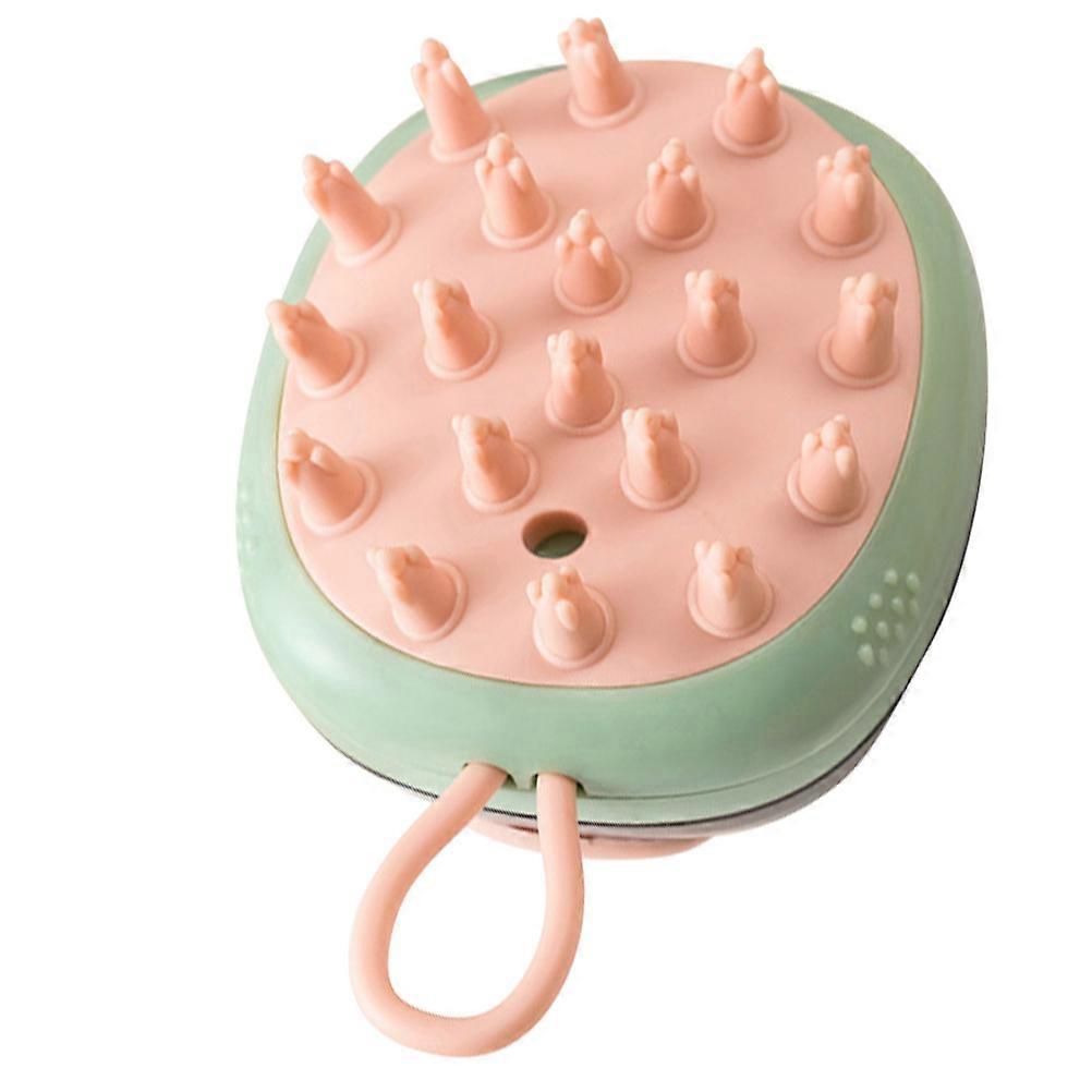 Soft Hair Scalp Cleaning Brush for Adults Kids Pets Made of ABS Green Easy to Hold
