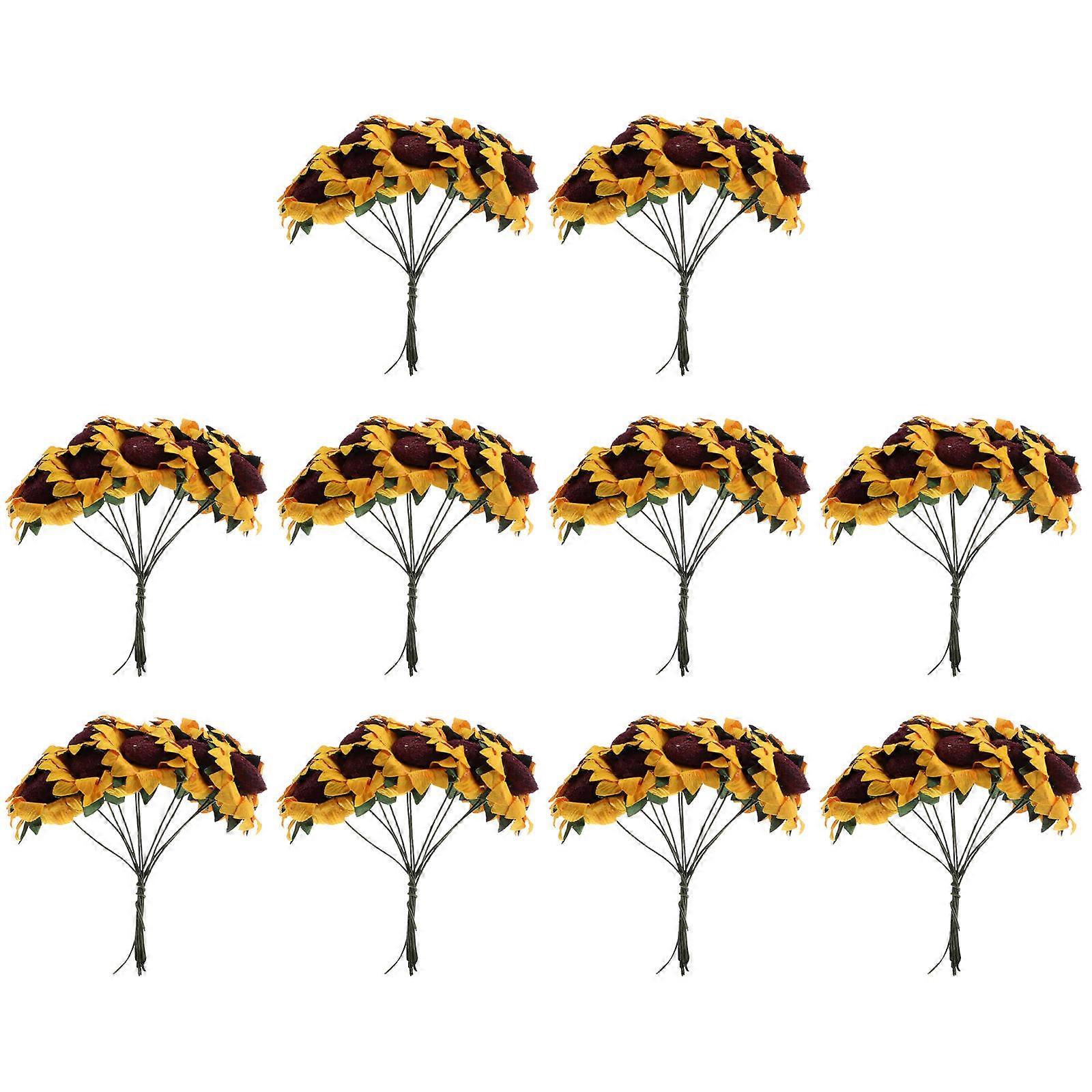 Artificial Flower Box Sunflower Accessory Flower Shape Yellow 1 Set Perfect For Company Event Decor Wedding Party Use