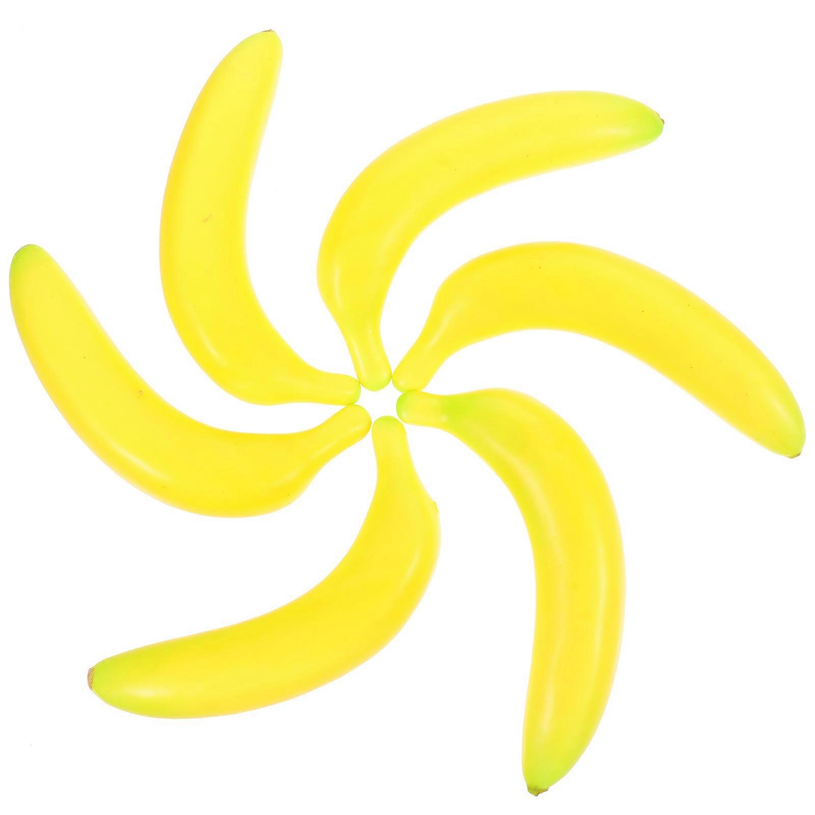 6pcs Realistic Artificial Banana Bunch Decorative Prop for Home, Photography, Classroom Teaching and Restaurant Display
