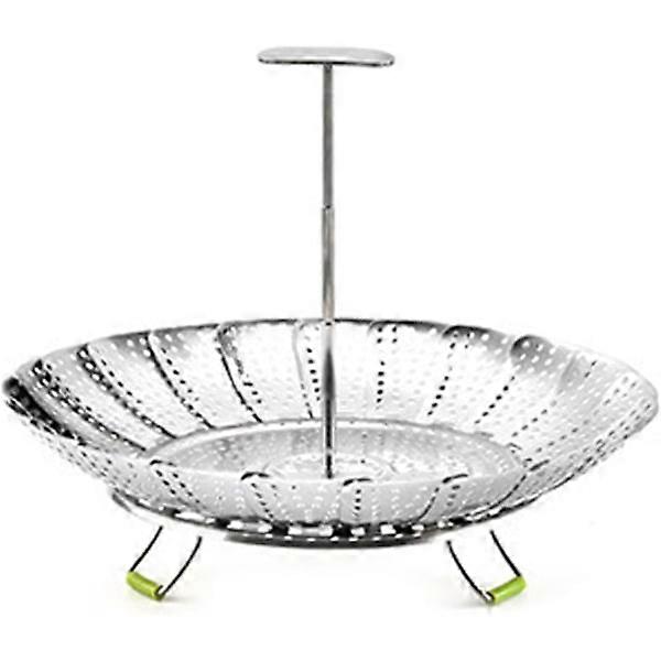 Extendable Handle Expandable Vegetable Steamer for Healthy Cooking Collapsible Strainer - S