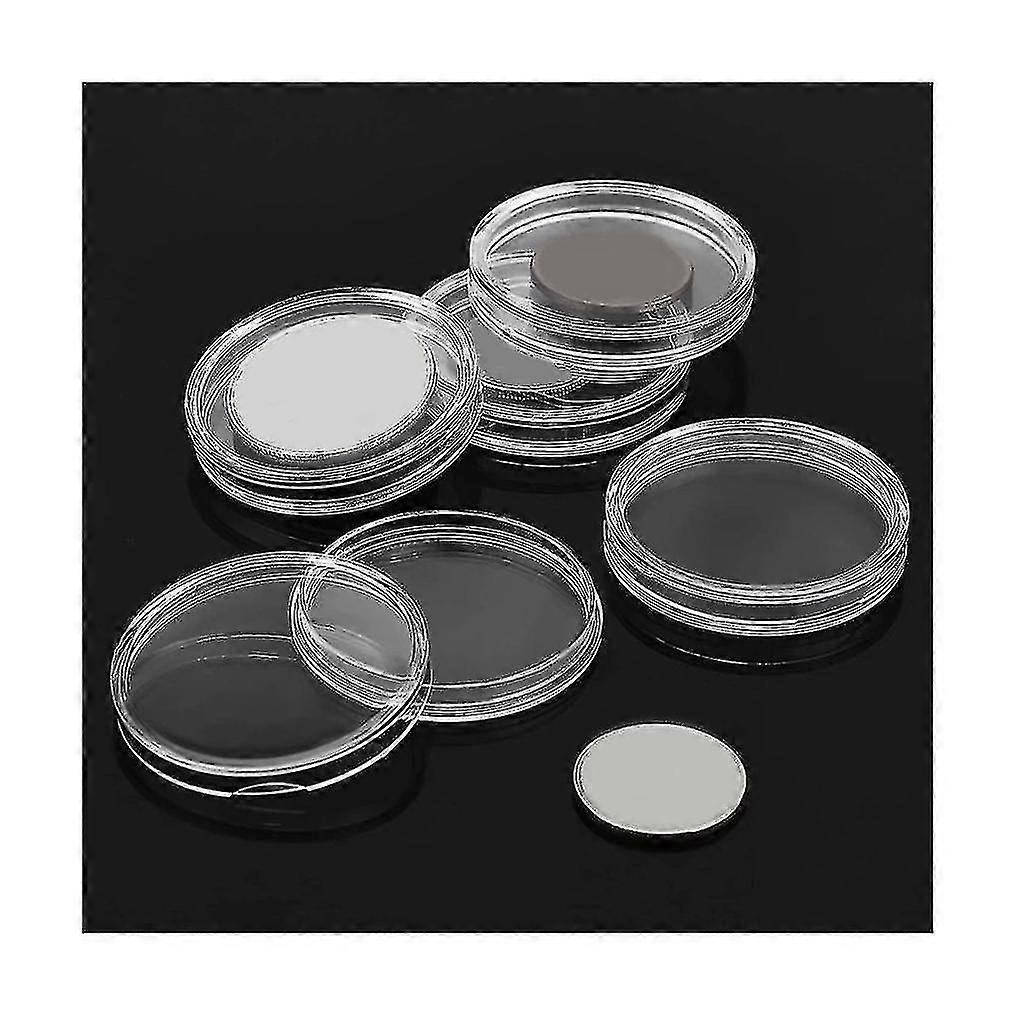 100pcs 45mm Inner Diameter Commemorative Coin Transparent Plastic Round Box Coin Silver Dollars Sto