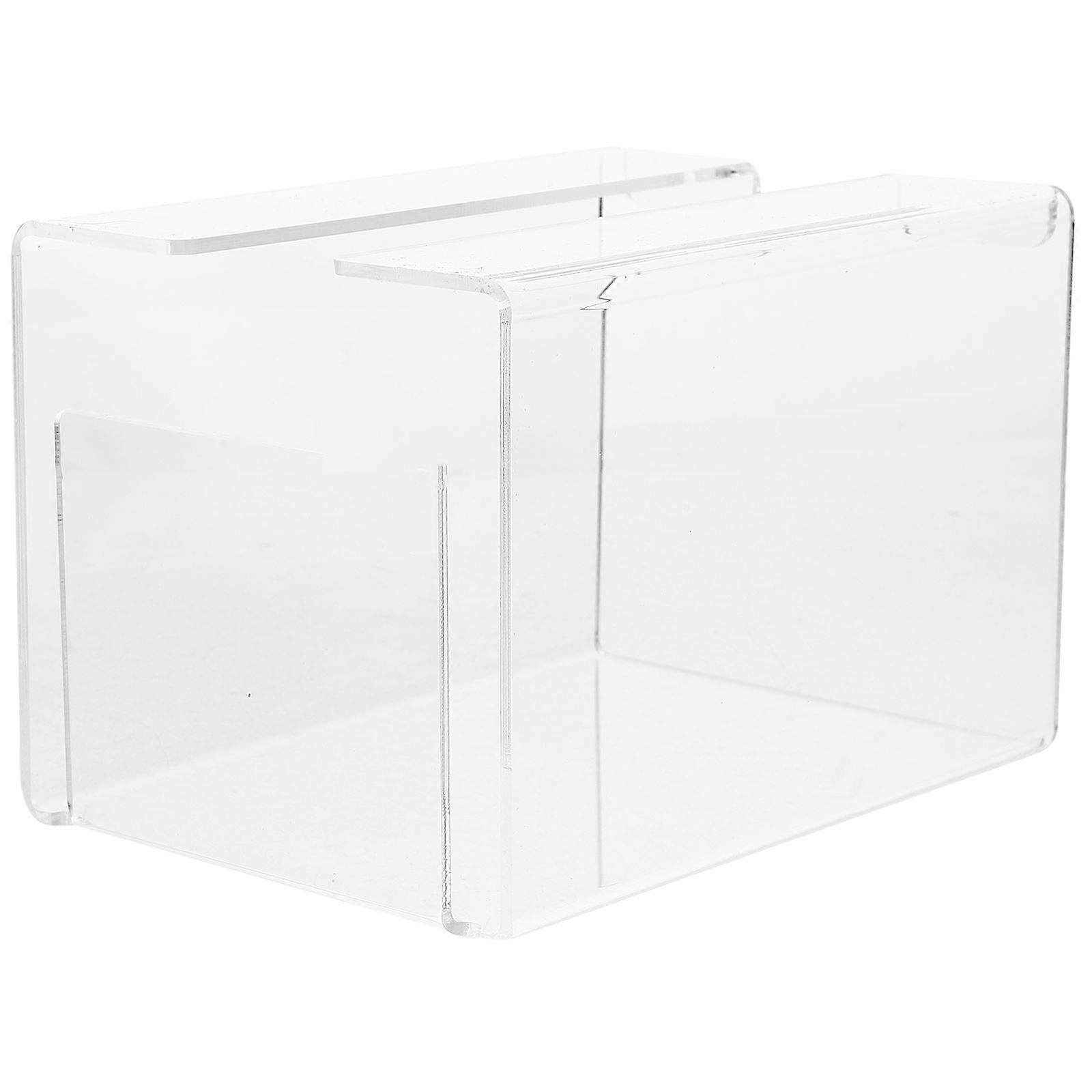Wall Mounted Tissue Box Holder Transparent Acrylic for Storage Minimalist Design Compact Size