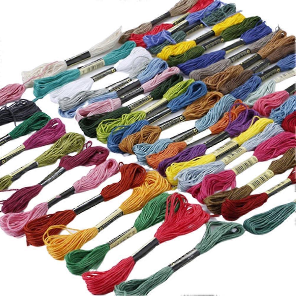 Assorted Color 50 Rolls Cotton Thread For Cross Stitch Suitable For Kids Crafts And